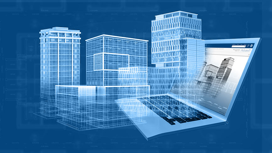 Building Information Modeling BIM software interface for construction